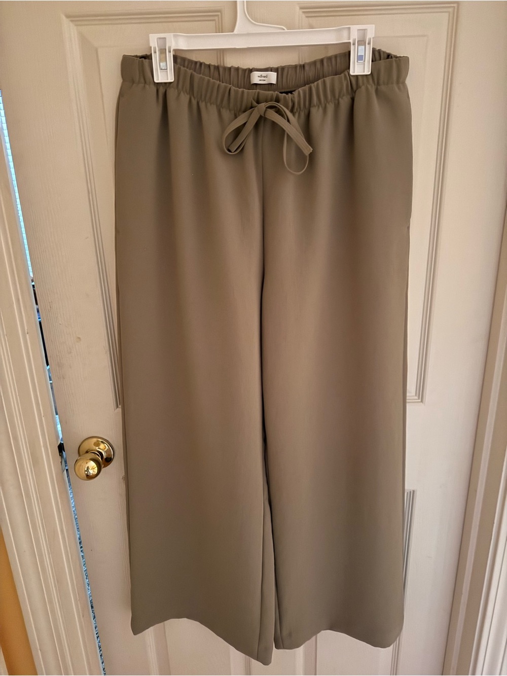 Aritzia Wide-Leg Drawstring Pants in Olive